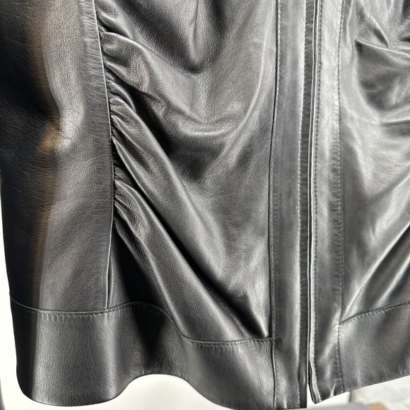 LAFAYETTE 148 New York BUTTERY SOFT BLACK LEATHER Full Zip JACKET 6 - Picture 3 of 10